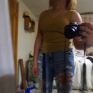 tanish beige thick strap tank-top